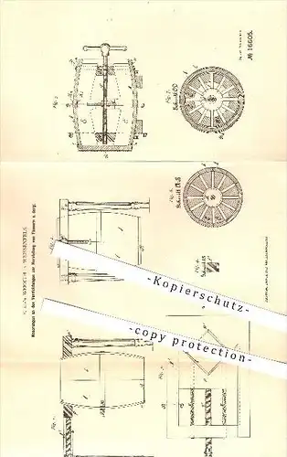 original Patent - E. aus'm Weerth in Weissenfels , 1881 , Herstellung von Fässern , Fass , Fässer , Holzfass , Gefäße !!