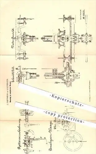 original Patent - F. Sartorius in Göttingen , 1880 , analytische Waage , Waagen , Wiegen , Gewicht , Gewichte , Analyse