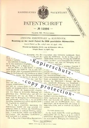 original Patent - Adolph Freckmann in Hannover , 1880 , Nähmaschine , Nähmaschine , Nähen , Näherin , Nadel , Naht !!!