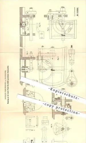 original Patent - Adolph Freckmann in Hannover , 1880 , Nähmaschine , Nähmaschine , Nähen , Näherin , Nadel , Naht !!!