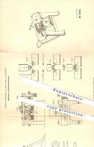 original Patent - Ludwig Danziger , Hugo Ziel , Gleiwitz , 1881, Kettenschweißmaschinen , Schweißen , Schweißer , Metall
