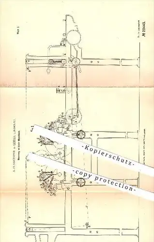 original Patent - A. Flaskämper in Leipzig-Lindenau , 1884 , Linier - Maschine , Lineal , Lineale , Druck , Druckerei !!