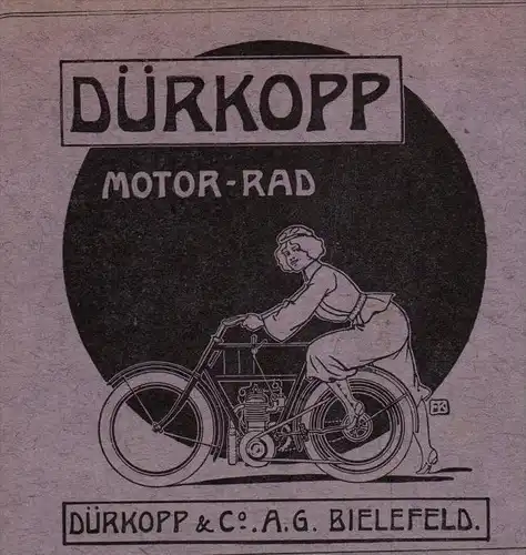 original Werbung - 1906 - DÜRKOPP , Motorrad , Bielefeld !!!