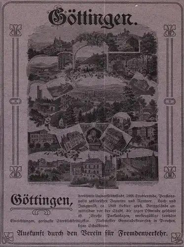 original Werbung - 1906 - Göttingen , Verein für Fremdenverkehr !!!