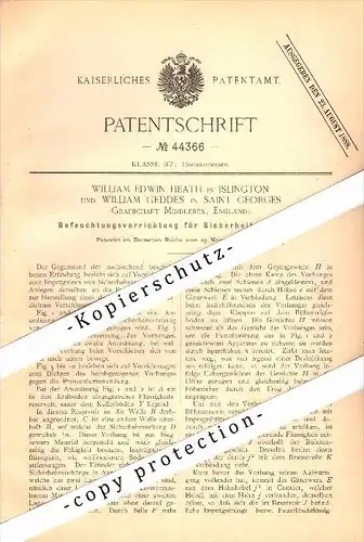 Original Patent - W. Heath in Islington und W. Geddes in Saint Georges , 1887 , Humidifier for walls , Building , London