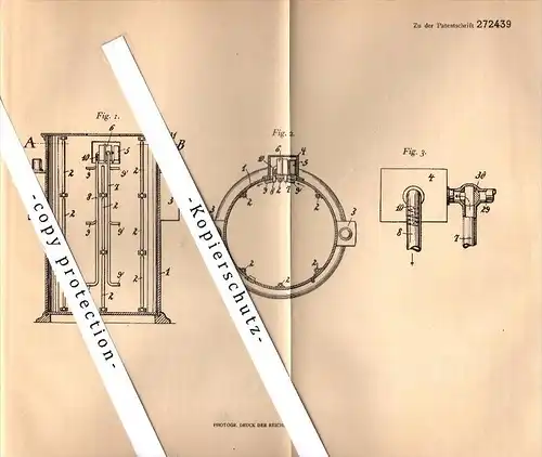 Original Patent - Dr. Willy Zehden in Krummhübel / Karpacz und Berlin ,1911, Apparat für Gas- und Dampfbäder , Schlesien