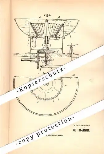 Original Patent - Johann Kiermaier in Gaissa , Post Schalding b. Passau , 1906 , Mühle für flüssiges Mahlgut !!!