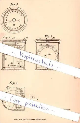 Original Patent - H. Walder in Meilen-Zürich , 1905 , Geschweindikeitsmesser mit Magneten !!!