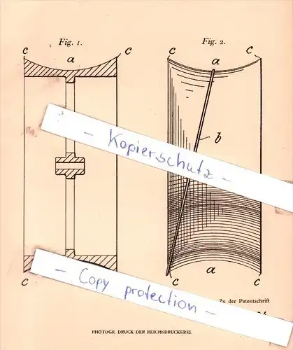 Original Patent - A. Landsiedl in Wien , 1904 , Formscheibe zur Herstellung von Lufmänteln !!!