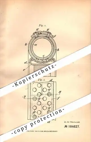 Original Patent - Staub & Co. in Männedorf , Schweiz , 1905 , Panzer für Luftreifen , Reifen !!!