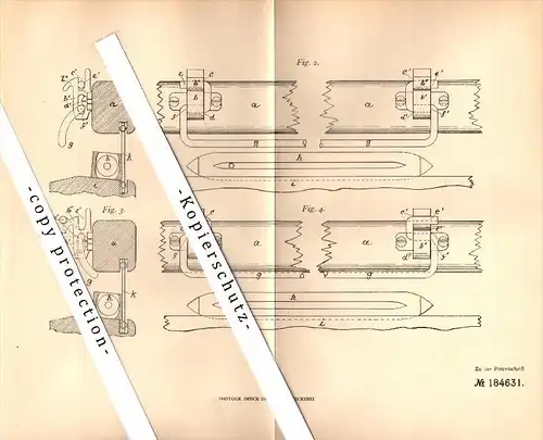 Original Patent -Fritz Nitschelm à Vecoux , Vosges , 1906 , Appareil pour métier , tissage !!!