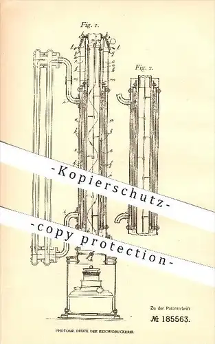 original Patent - Rudolf Kurt Weissker in Gera , Reusz. , 1906 , Warmwasserheizofen , Ofen , Heizung , Warmwasser !!!