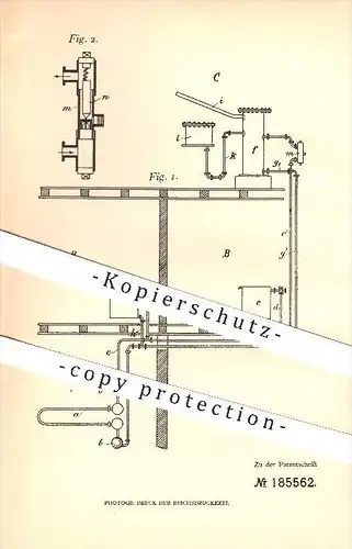 original Patent - Fritz de Haas in Köln , 1904 , Warmwasserheizung , Heizung , Heizungsanlage , Warmwasser !!!