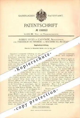 Original Patent - R. Otto in Calvörde und F. Hünerbein in Magdeburg , 1899 , Segelapparat für Windmühle !!!