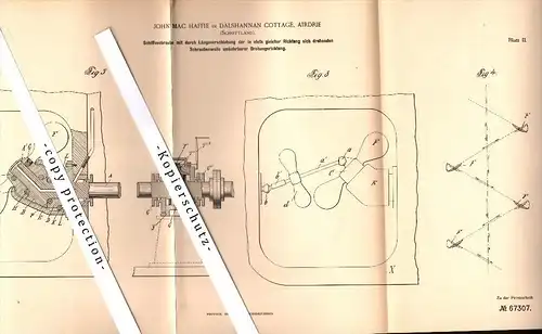 Original Patent - John Mac Haffie in Dalshannan Cottage , Airdrie , 1891 , ship's propeller , Scotland !!!