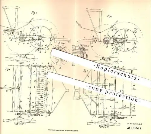 original Patent - F. Bierling in Espenhain b. Borna i. S. , 1906 , Trommel-Heuwende- und Jätemaschine , Landwirtschaft !