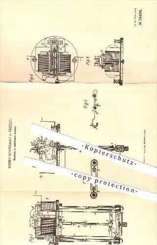 original Patent - Rupert Schefbauer in Dresden , 1886 , Elektrische Lampen , Lampe , Licht , Beleuchtung !!