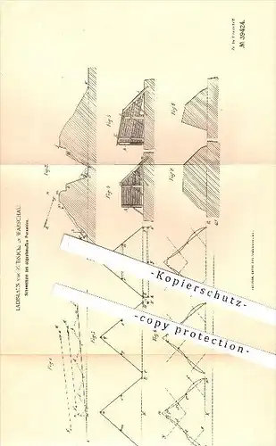 original Patent - Ladislaus von Rudnicki in Warschau , 1886 , Schneezaun , Schnee , Straßenbau , Verkehr !!!