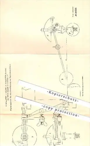 original Patent - O. Koletzky in Steina bei Waldheim & Wilh. Seiler in Coswig i. A. ,1884, Papiermaschine , Papierfabrik