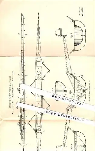 original Patent - Wilhelm August Rettig in Berlin , 1884 , Rennboot , Boot , Boote , Schiff , Schiffsbetrieb , Schiffbau