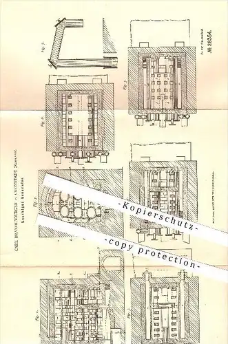 original Patent - Carl Brandenburger in Cronstadt , Russland , 1883 , Leuchtgas - Generator , Gas !!!