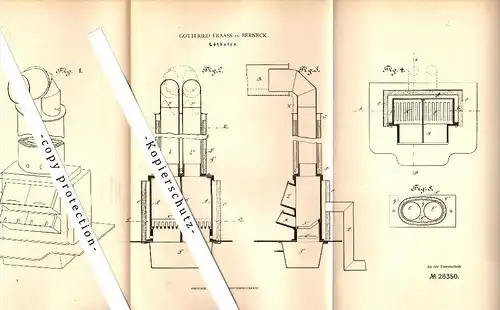 Original Patent - Gottfried Fraass in Berneck , 1884 , Lötofen , Metallbau !!!