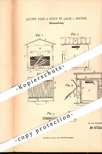 Original Patent - Lucien Tédé à Cour Saint Laud / Angers   Appartement pour les abeilles , apiculture!!!