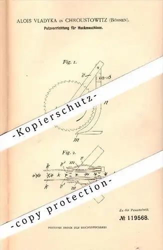 Original Patent - Alois Vladyka in Chroustowitz / Chroustovice , 1900 , Putzapparat , Pardubice !!!