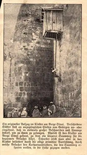 original Zeitungsausschnitt - 1911 - Aufzug im Kloster Sinai !!!