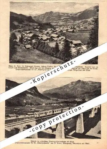 original Zeitungsausschnitt - 1911 - Gstad , Kanton Bern , Montreux-Oberlandbahn , Saanen !!!