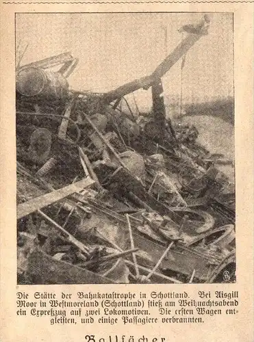 original Zeitungsausschnitt - 1911 - Rail disaster in Aisgill Moor , scotland !!!