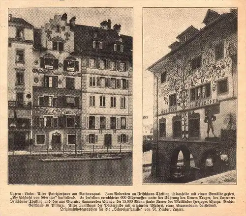 original Zeitungsausschnitt - 1911 -  Rathaus , Patrizierhaus in Luzern  !!!