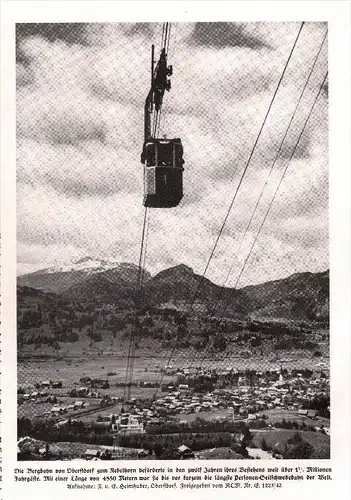 original Zeitungsausschnitt - 1942 - Bergbahn von Oberstdorf , Nebelhorn , Seilbahn !!!