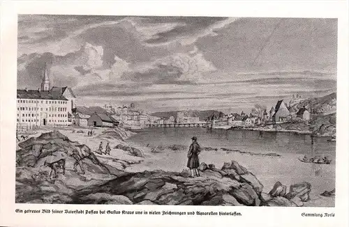 original Zeitungsausschnitt - 1942 - Passau , Aquarell von Gustav Kraus !!!