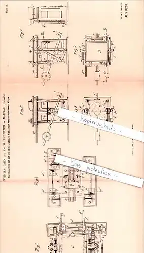 Original Patent - W. Jahn und E. Beutl in Nadrag b. Timis , 1893 , Formmaschine mit Presskörper !!!