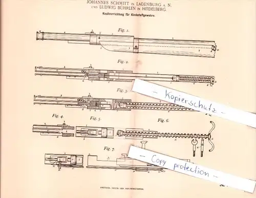 Original Patent - J. Schmitt in Ladenburg a. N. und L. Bührlen in Heidelberg , 1892 ,  !!!