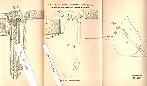 Original Patent - T.Ch. Sargeant in Church Stowe , England , 1884 , Apparatus for tipping wagons , carriage !!!