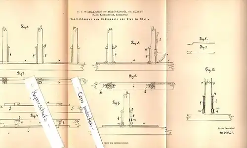 Original Patent - H.C. Wilhelmsen auf Haberkoppel / Winnemark b. Sensby / Thumby , 1883 , Vieh-Entkuppelung !!