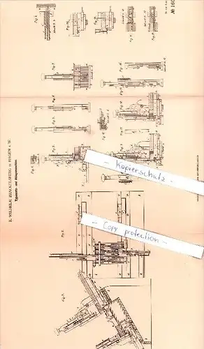 Original Patent - E. W. Brackelsberg in Hagen i. W. , 1881 , Typensetz- und Ablegmaschine , Druckerei !!!