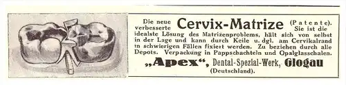 original Werbung - 1924 - Dental-Spezial-Werk in Glogau / Glogow , APEX , Zahnarzt , Stomatologe , Zähne !!!
