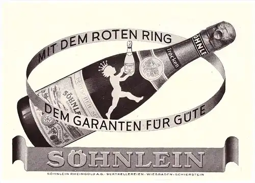 original Werbung - 1941 - Söhnlein Brillant , Sekt-Kellerei Wiesbaden-Schierstein !!!