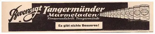 original Werbung - 1928 - Tangermünder Marmelade , Tangermünde !!!