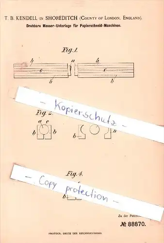 Original Patent - T. B. Kendell in Shoreditch , County of London , England , 1896 ,  !!!