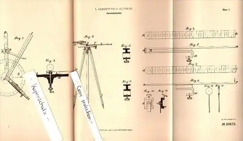 Original Patent - L. Cerebotani in Eltville am Rhein , 1882 , Curvenabstecker , Peripherie !!!