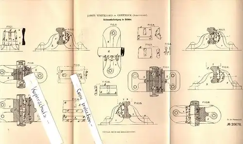 Original Patent - James Whiteford in Greenock , Scotland , 1882 , Rail fastening for railway , Inverkip !!!