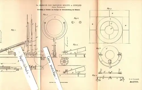 Original Patent - Dr. Francois Mercier à Conques-sur-Orbiel , 1892 , Cible pour le tir , Shooting Club !!!