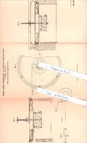 Original Patent - H. A. Wesselhoeft und M. Schitzkowsky in Riesa , Sachsen , 1890 , !!!