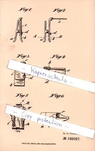 Original Patent - Fritz Trützschler von Falkenstein in Berlin , 1906 , Klammer mit Schildplatte !!!