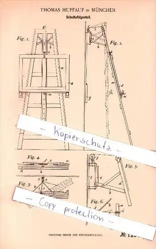 Original Patent - Thomas Hupfauf in München , 1900 , Schultafelgestell , Schule , Tafel !!!