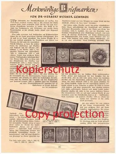 original Zeitungsbericht - 1930 - merkwürdige Briefmarken , Postwertzeichen , Dr. H.W. Gewande !!!